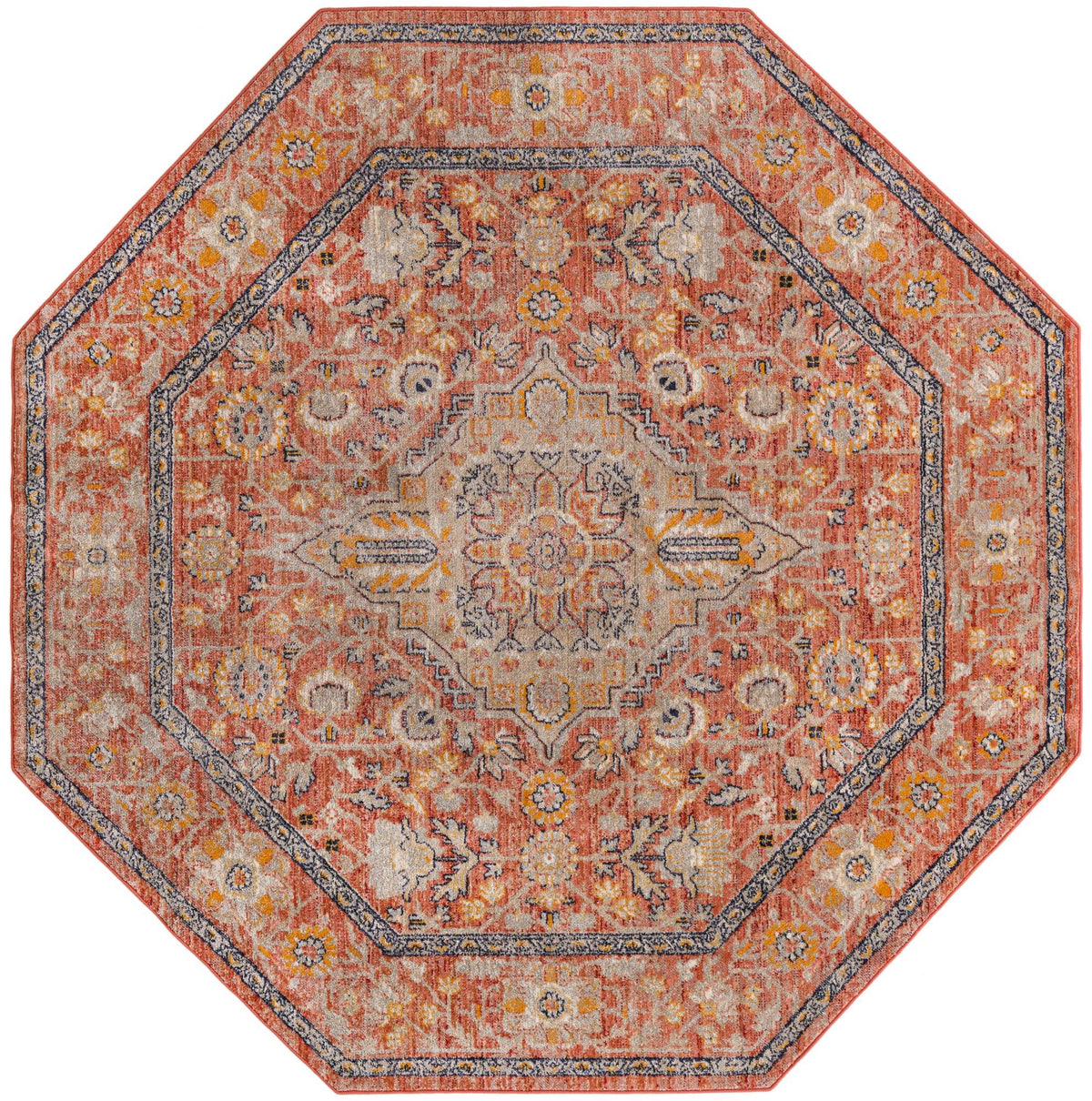Lola Traditional Brick Red & Ivory Area Rug | Original supplier photo 23