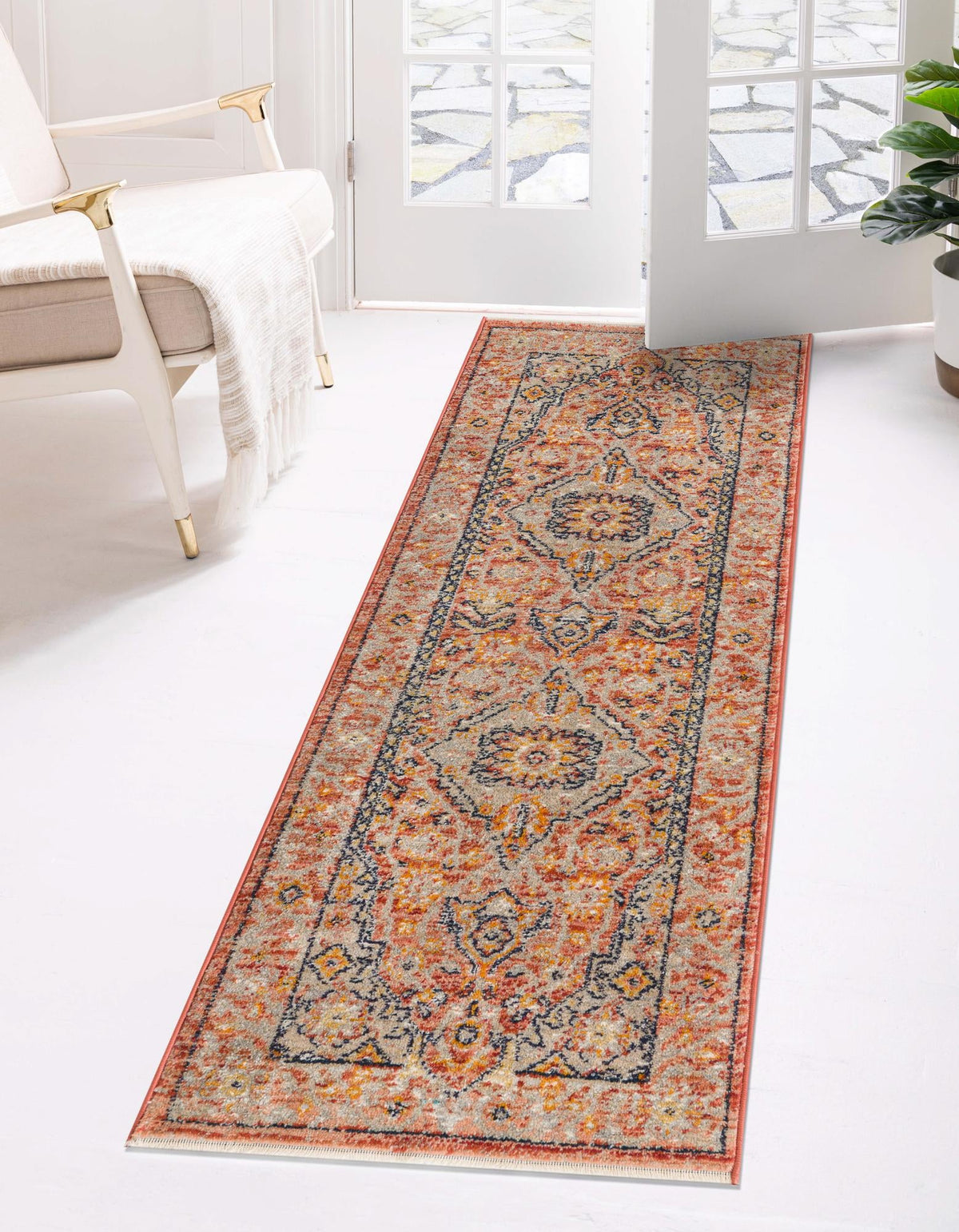 Lola Traditional Brick Red & Ivory Area Rug | Original supplier photo 43