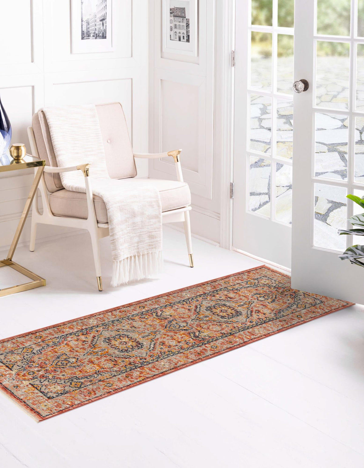 Lola Traditional Brick Red & Ivory Area Rug | Original supplier photo 45