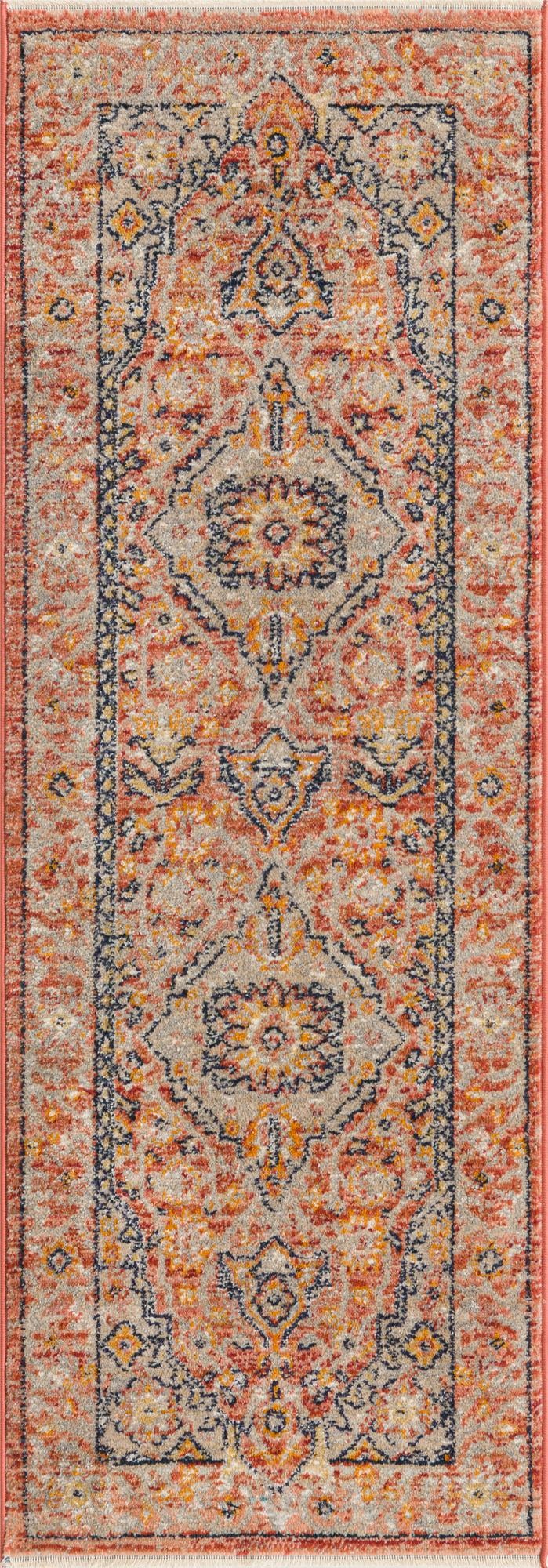 Lola Traditional Brick Red & Ivory Area Rug | Original supplier photo 73