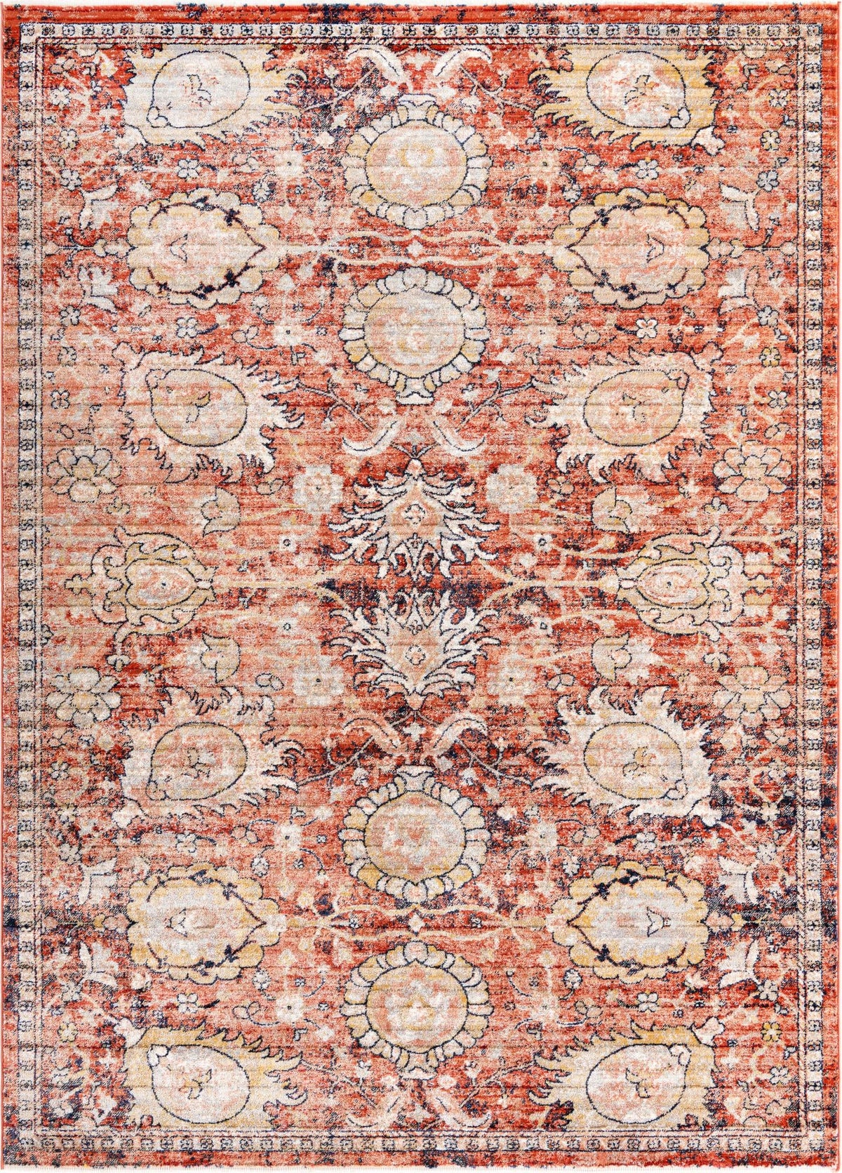 Lola Classic Brick Red & Beige Area Rug | exact SKU 3167436 full-resolution original supplier overhead replacement