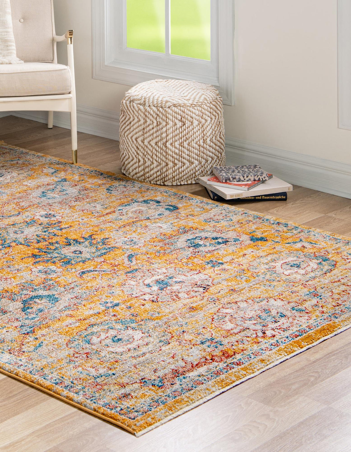 Lola Classic Yellow & Light Blue Area Rug | Unique Loom high-resolution supplier additional photo 3167484_image_1011.jpg