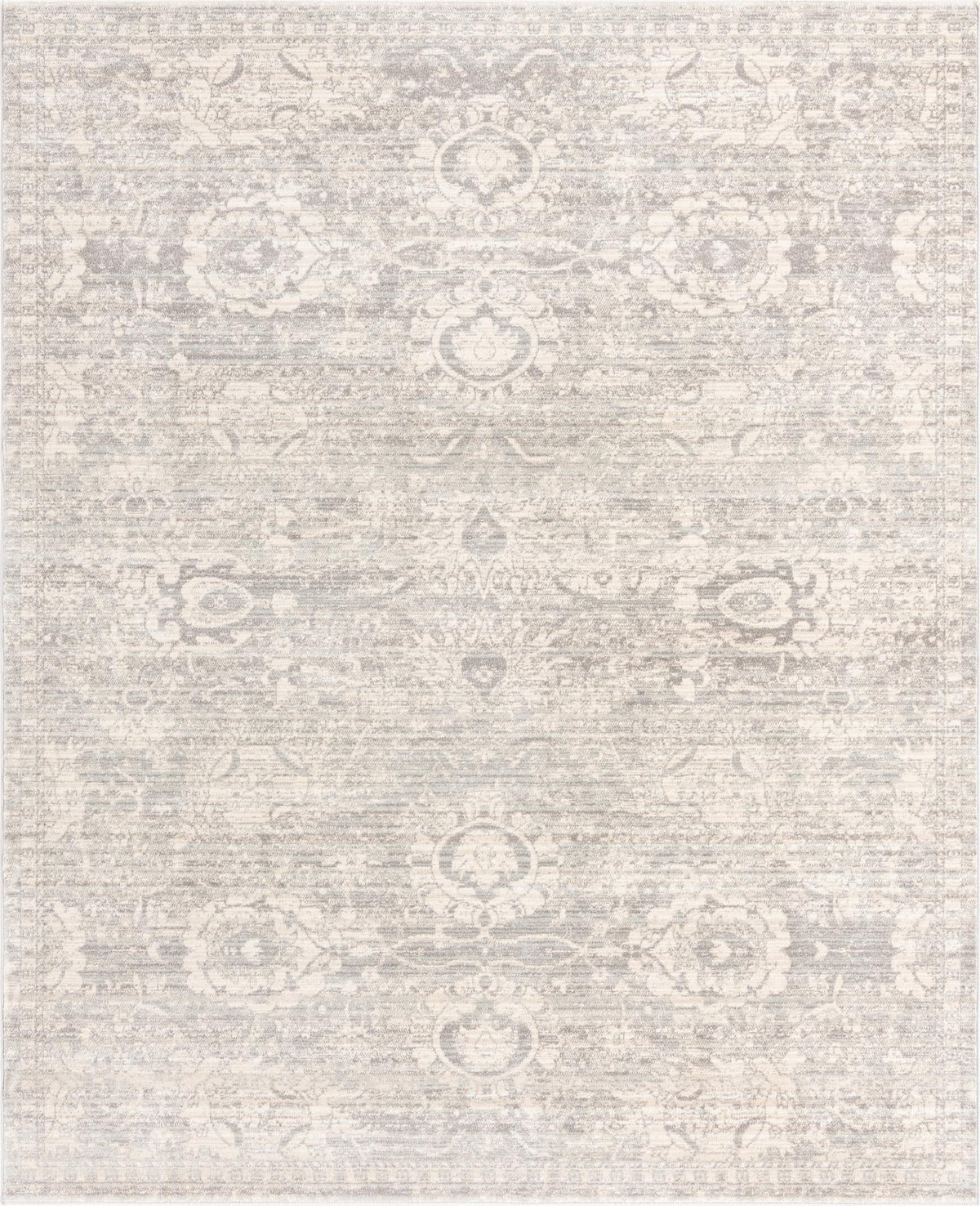 Lola Classic Gray & Cream Area Rug, overhead view