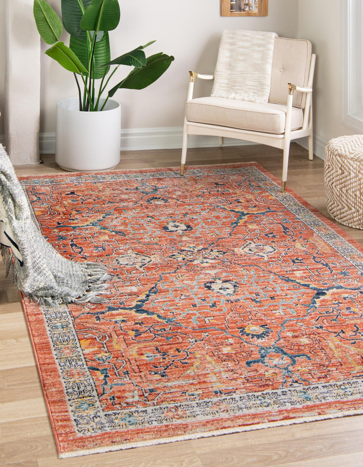 Lola Vivacious Brick Red & Gray Area Rug | Original supplier photo 2