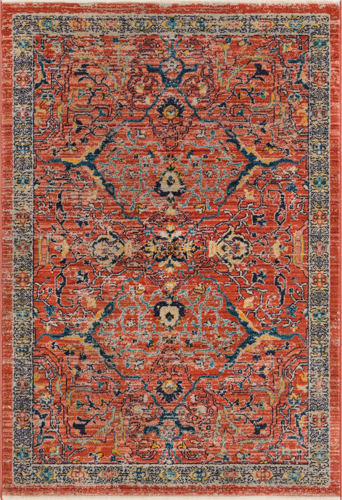 Lola Vivacious Brick Red & Gray Area Rug | Original supplier photo 68