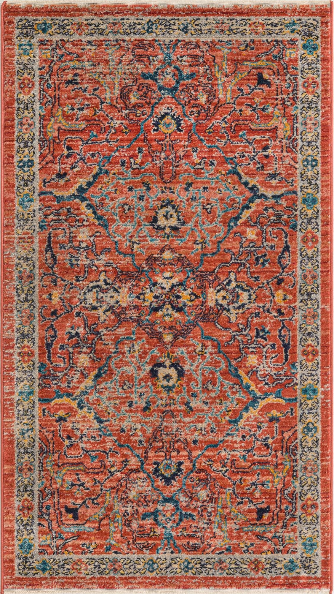 Lola Vivacious Brick Red & Gray Area Rug | Original supplier photo 85