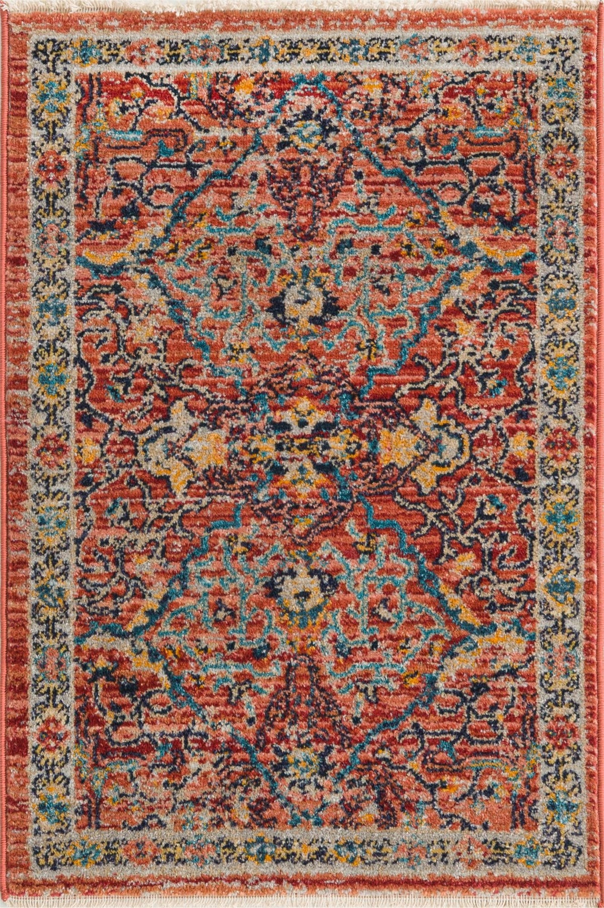 Lola Vivacious Brick Red & Gray Area Rug | Original supplier photo 86