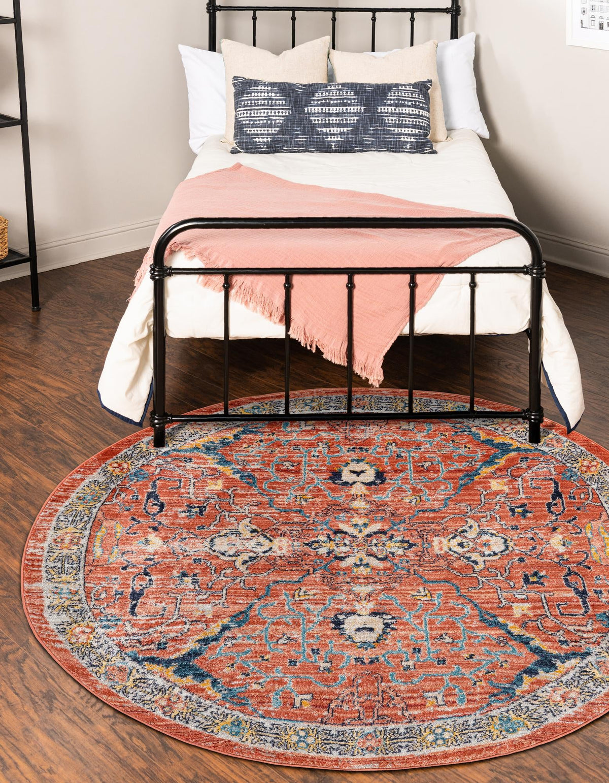 Lola Vivacious Brick Red & Gray Area Rug | Original supplier photo 31