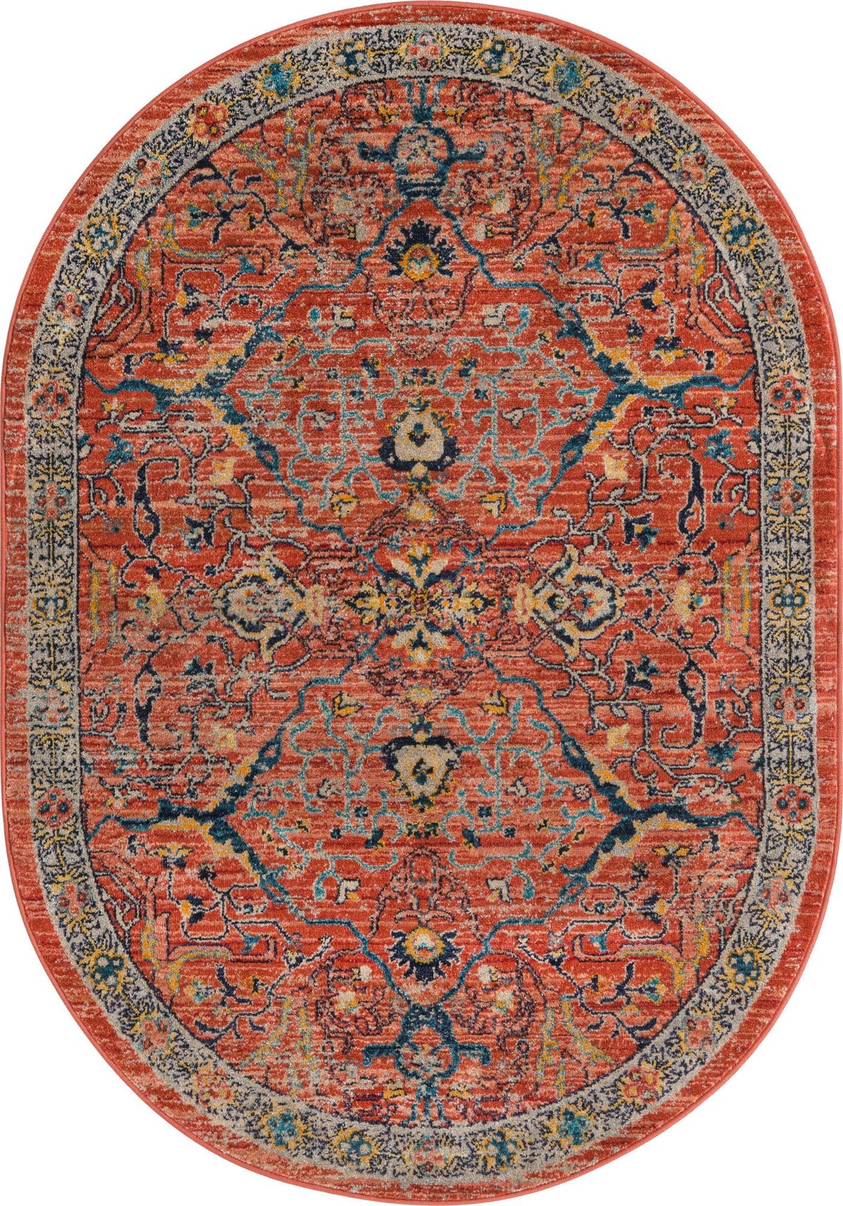 Lola Vivacious Brick Red & Gray Area Rug | Original supplier photo 67