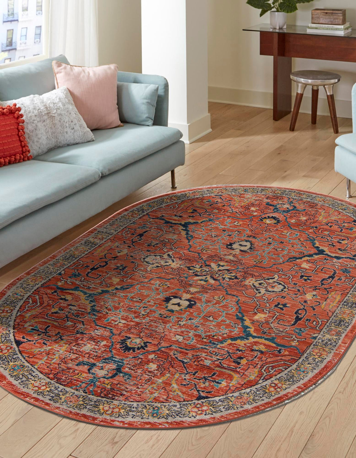 Lola Vivacious Brick Red & Gray Area Rug | Original supplier photo 11