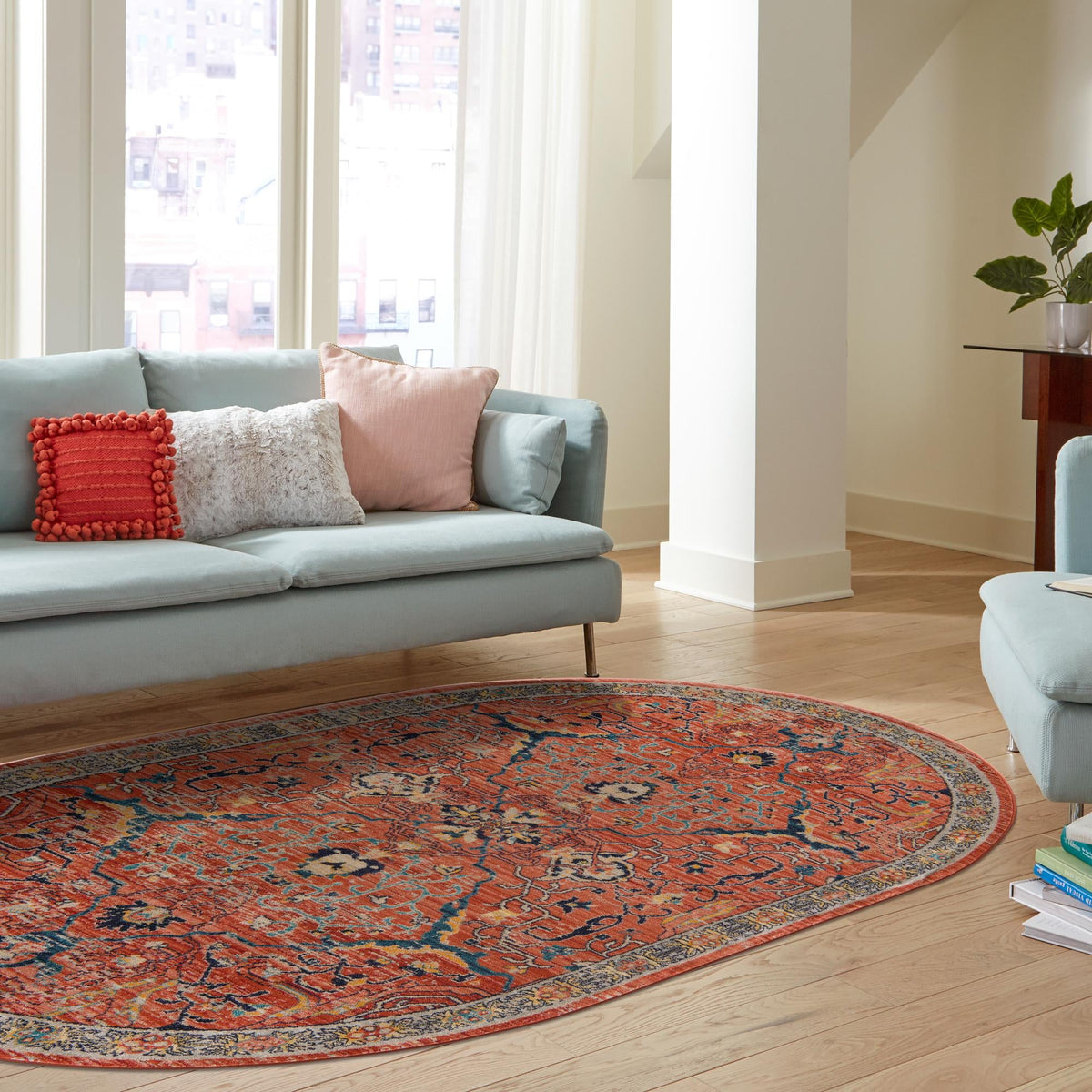 Lola Vivacious Brick Red & Gray Area Rug | Original supplier photo 13