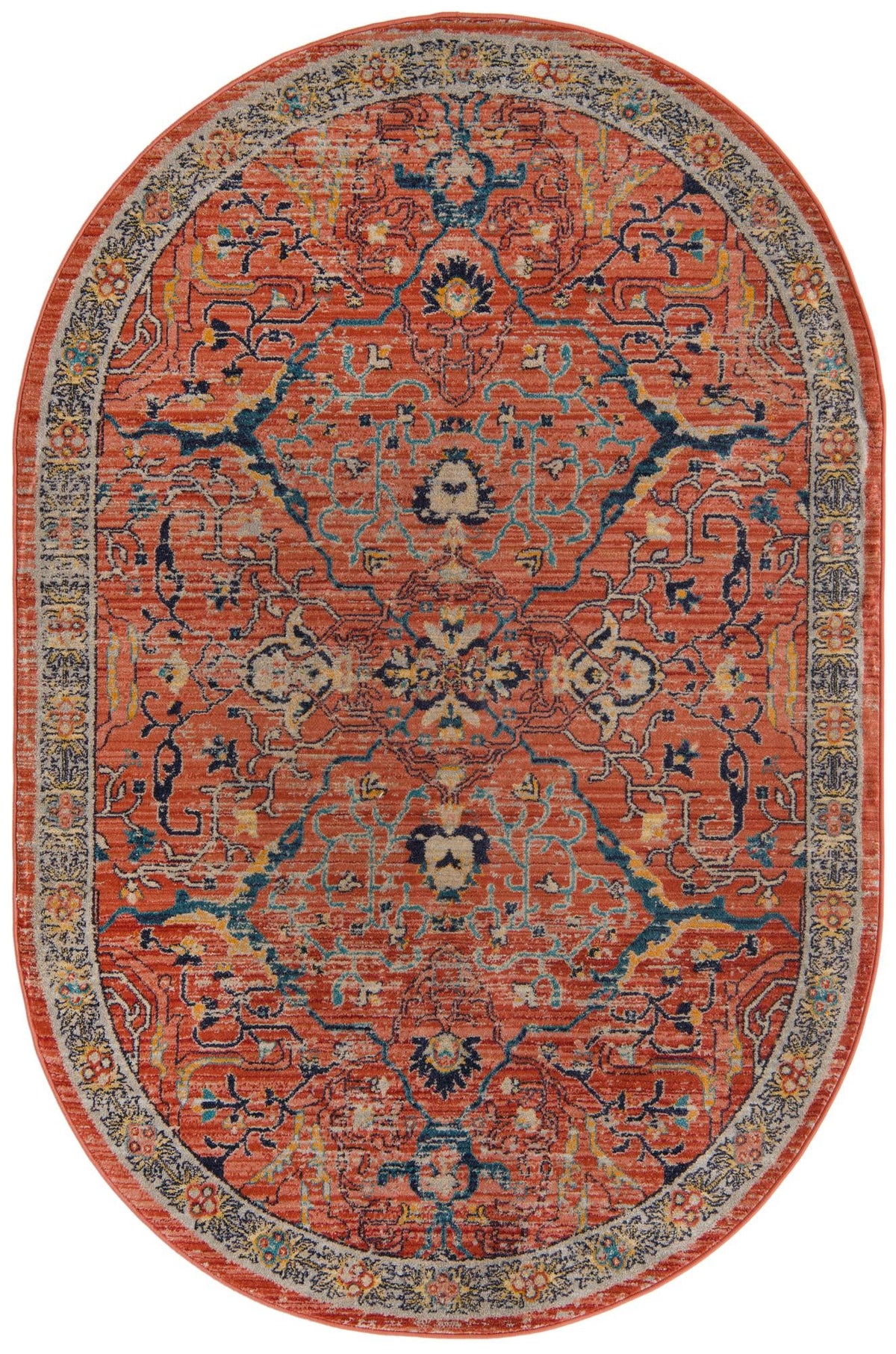 Lola Vivacious Brick Red & Gray Area Rug | Original supplier photo 51