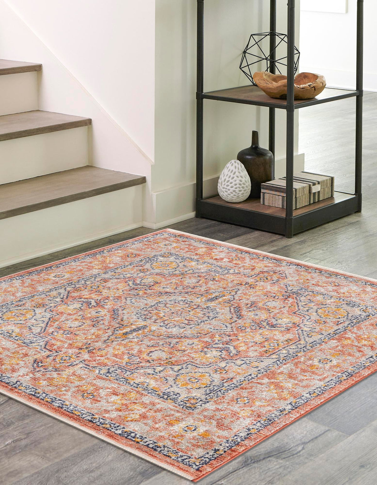 Lola Traditional Brick Red & Ivory Area Rug | Original supplier photo 64
