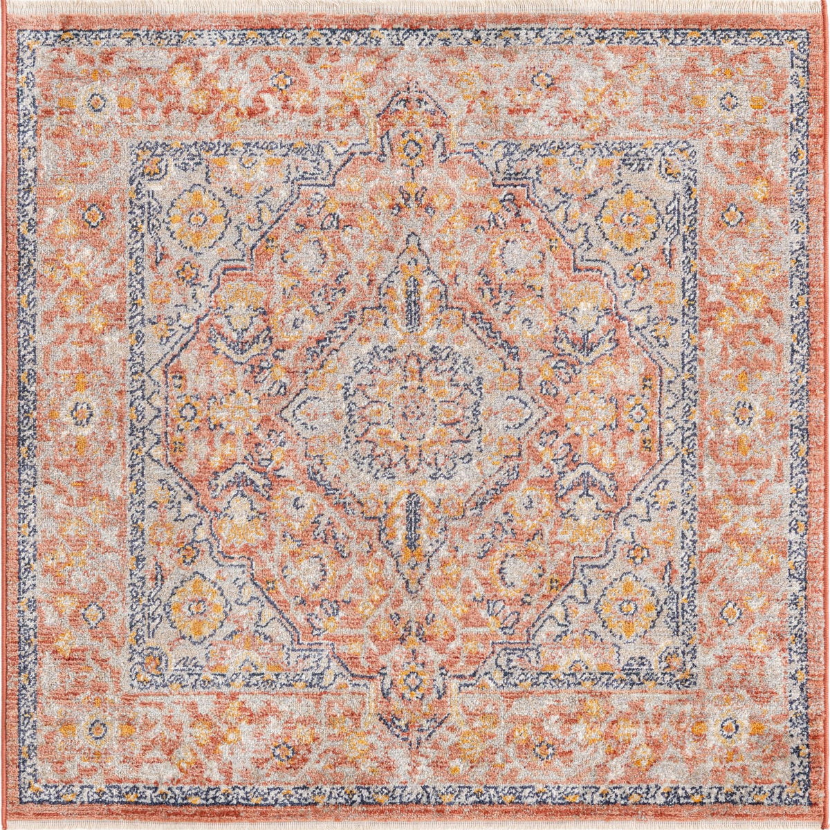 Lola Traditional Brick Red & Ivory Area Rug | Original supplier photo 63