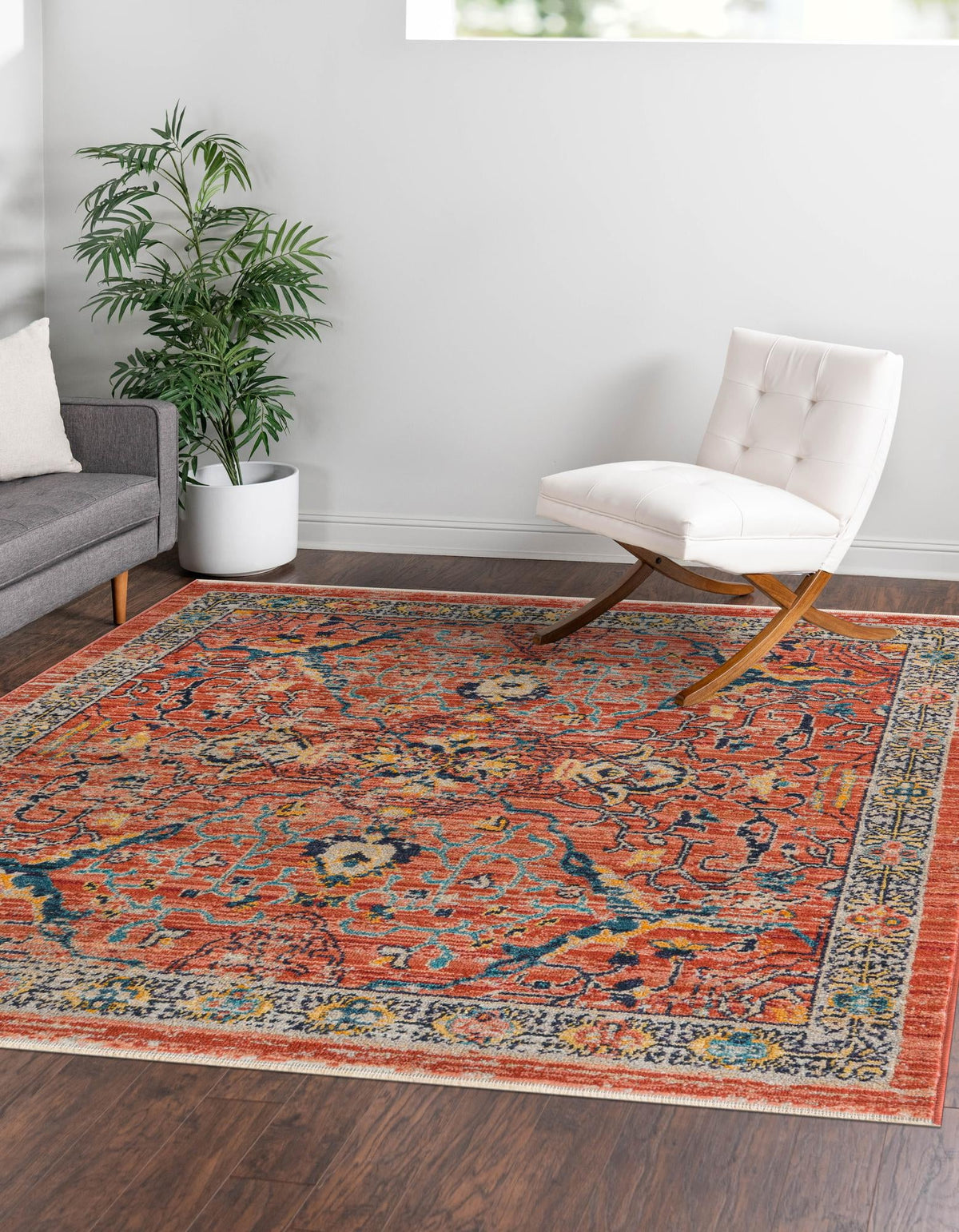 Lola Vivacious Brick Red & Gray Area Rug | Original supplier photo 53