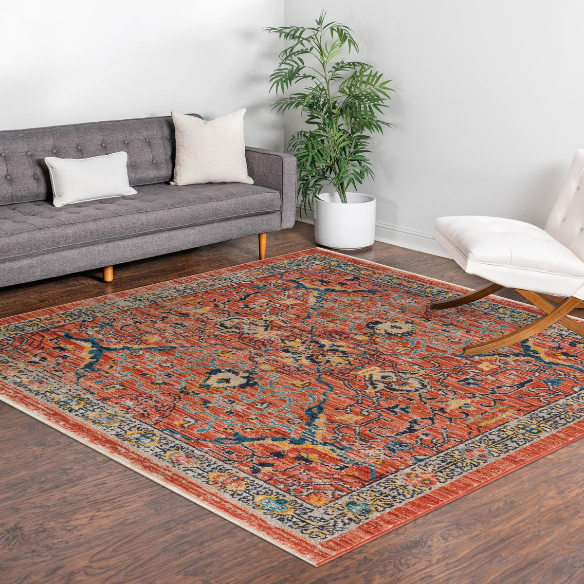 Lola Vivacious Brick Red & Gray Area Rug | Original supplier photo 55