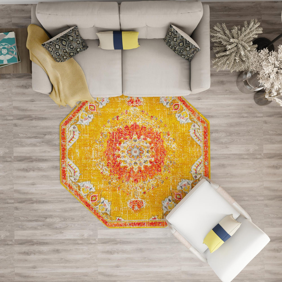 Penrose Alexis Gold & Gray Area Rug | Original supplier photo 68