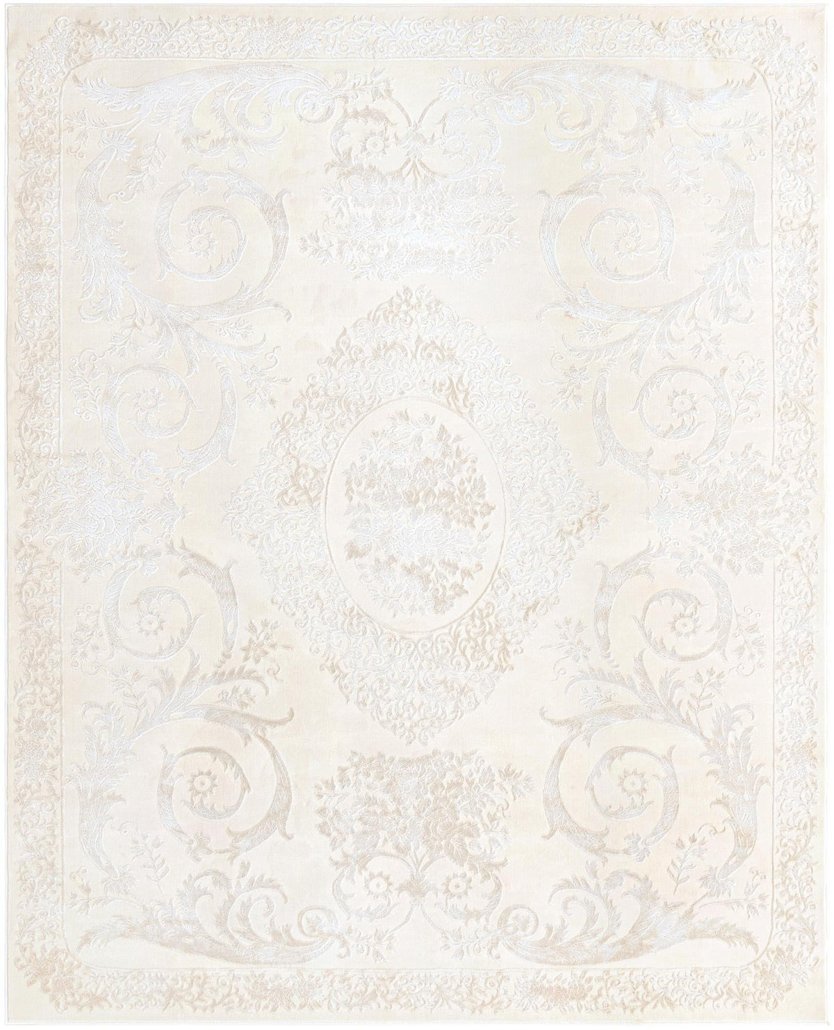 Finsbury Diana Ivory & Beige Area Rug overhead Rectangle 7' 10" x 10'