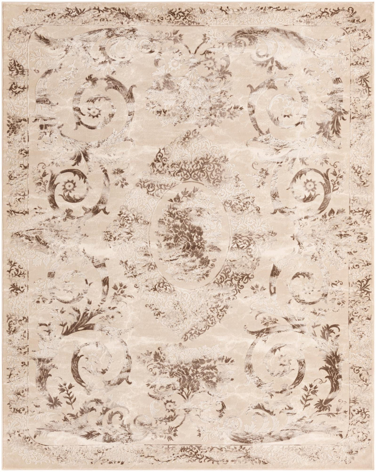 Finsbury Diana Beige & Ivory | Exact manufacturer 7ft10 by 10ft Rectangle SKU 3170244 overhead