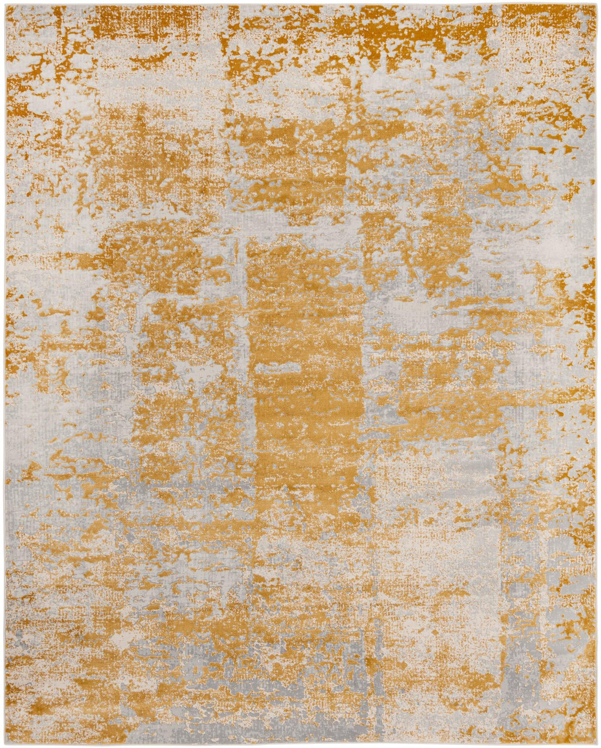 Finsbury Elizabeth Yellow & Ivory Area Rug | Rectangle overhead | SKU 3170433