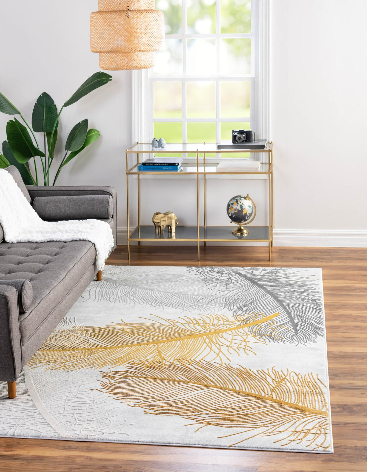 Finsbury Camilla Yellow Gray & Ivory Area Rug lifestyle Rectangle