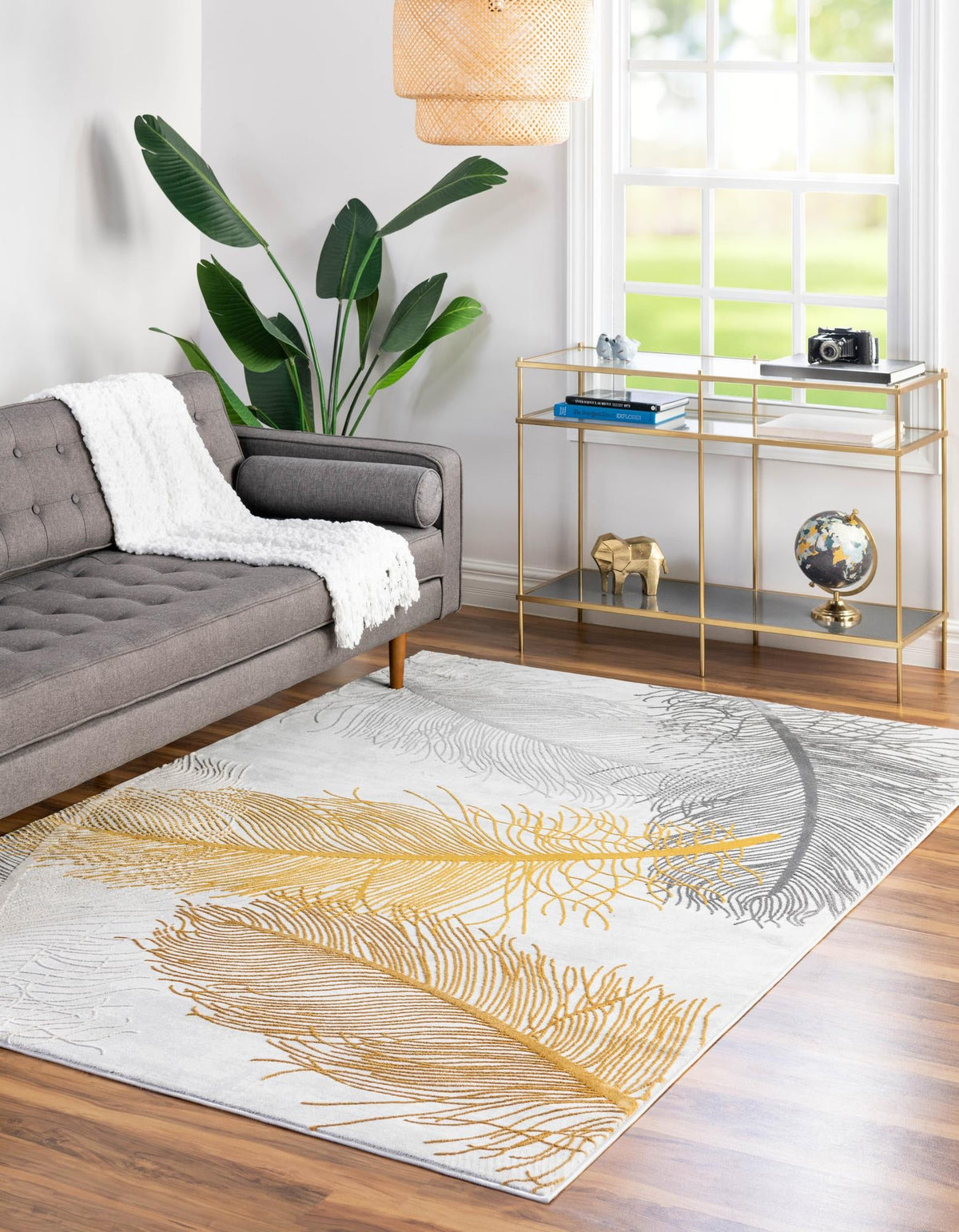Finsbury Camilla Yellow Gray & Ivory Area Rug | Unique Loom high-resolution supplier additional photo 3170538_image_1011.jpg