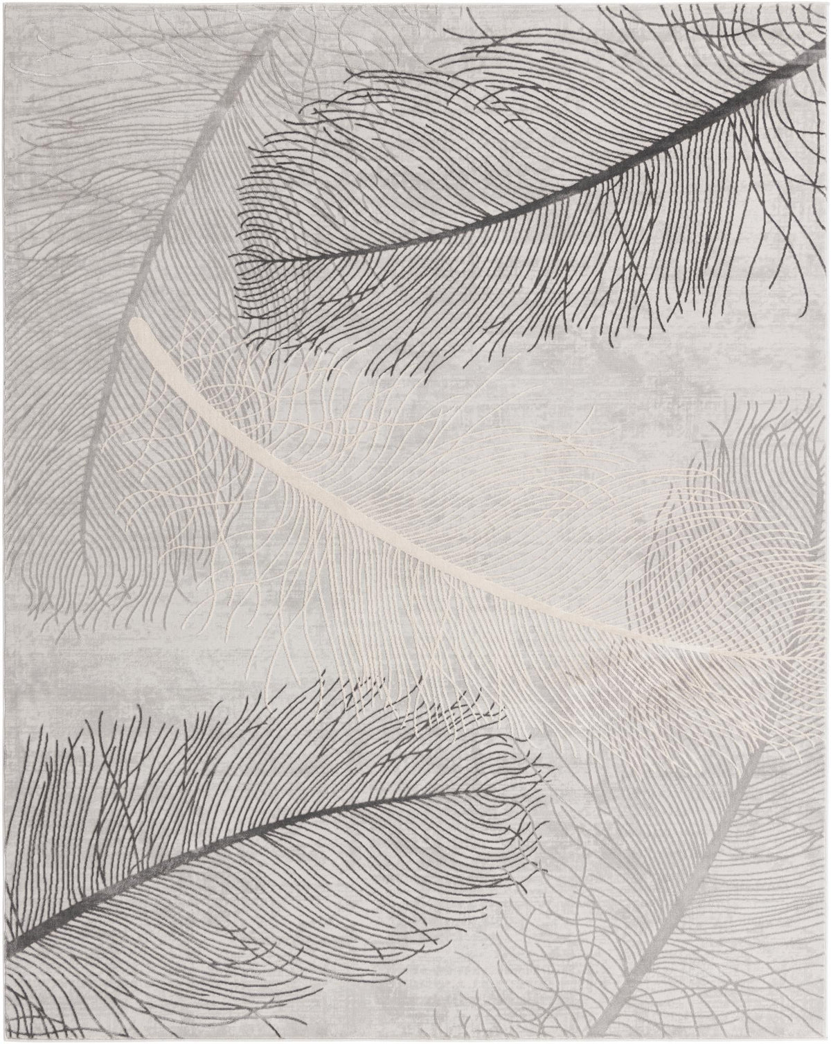 Finsbury Camilla Gray & Ivory Area Rug overhead Rectangle 7' 10" x 10'