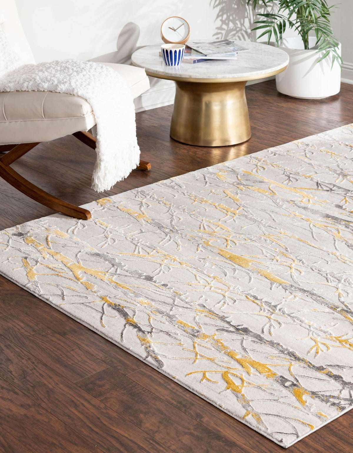 Finsbury Anne Yellow and Gray & Ivory Area Rug | Unique Loom high-resolution supplier additional photo 3170589_image_1011.jpg