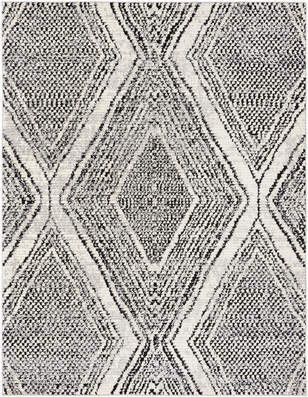 Tagine Malika Black and White Area Rug: Exact default SKU 3176394 overhead