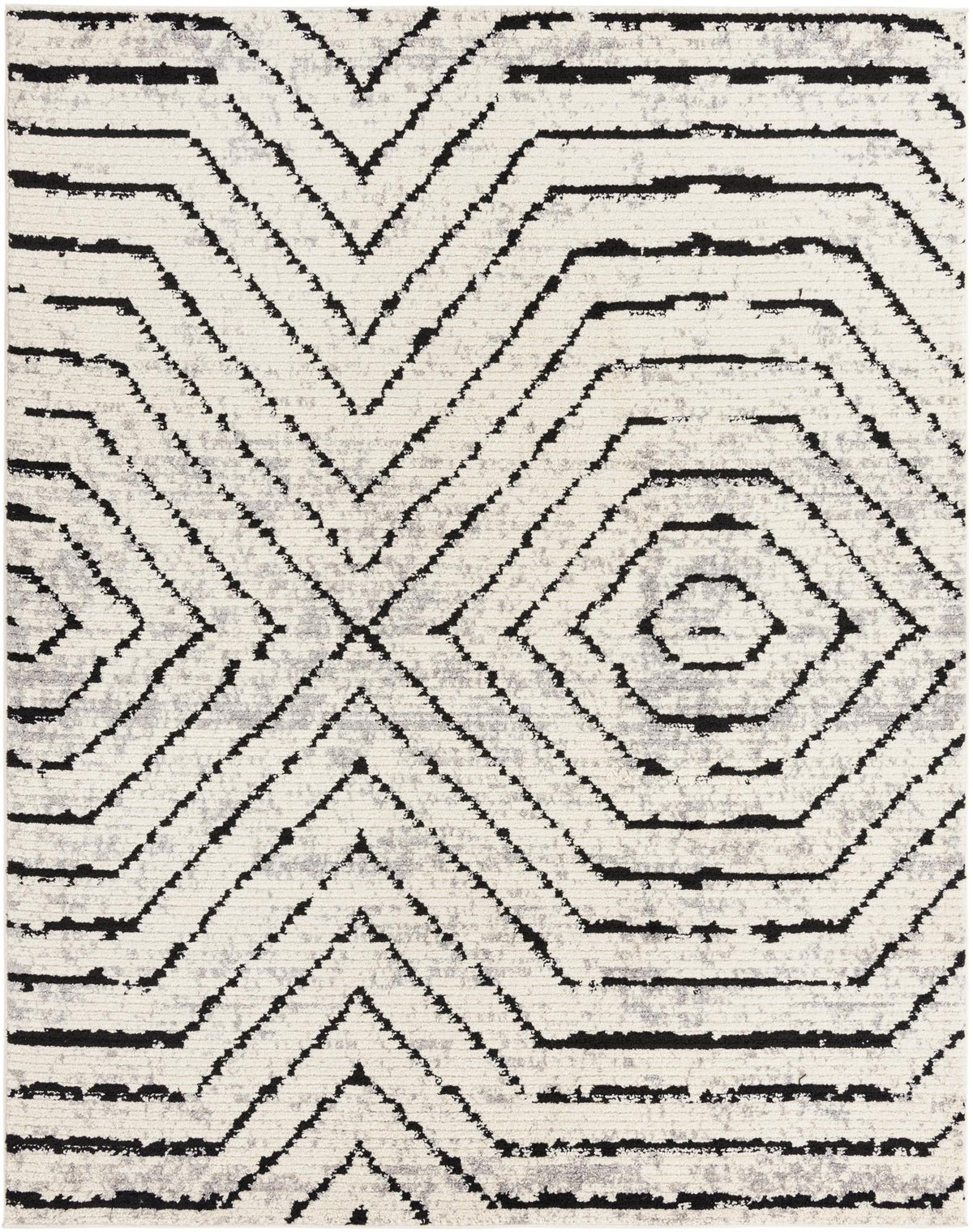 Tagine Safiya Black and White & Gray Area Rug | Exact default SKU 3176462 overhead hero