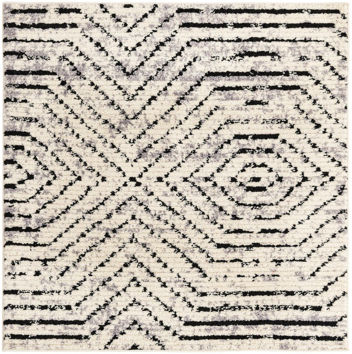 Tagine Safiya Black and White & Gray Area Rug | Manufacturer additional original detail or rug view