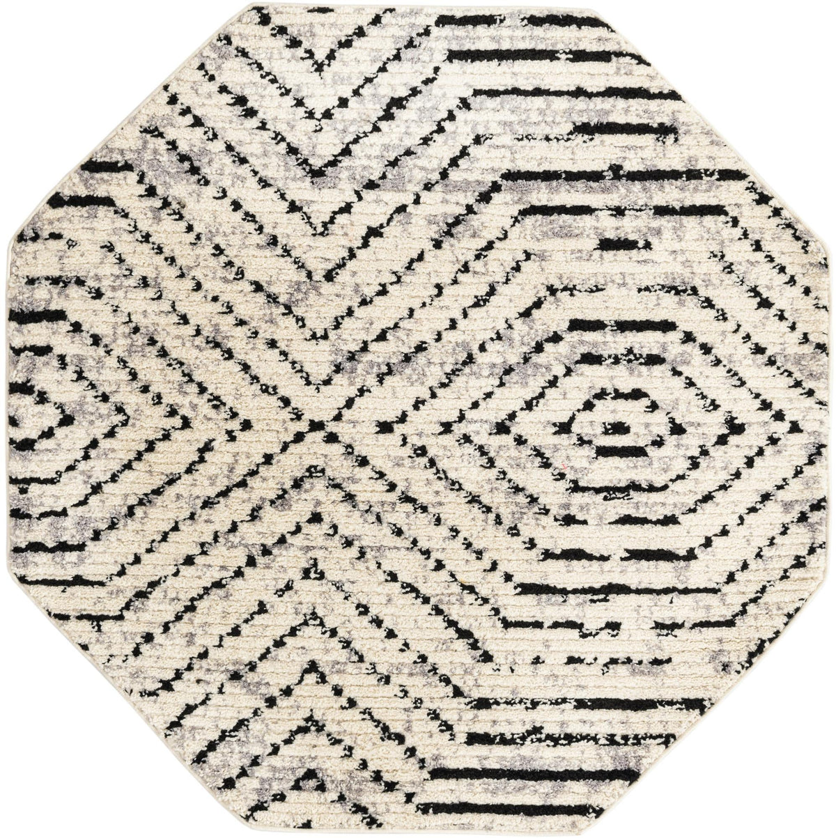 Tagine Safiya Black and White & Gray Area Rug | Manufacturer additional original detail or rug view