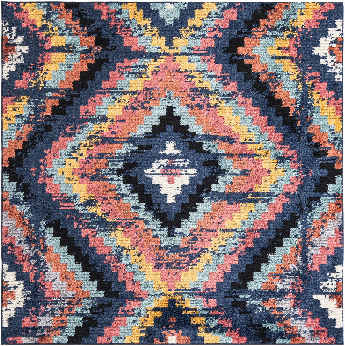 Tagine Seema Blue & Black Area Rug: Exact default SKU 3176554 overhead