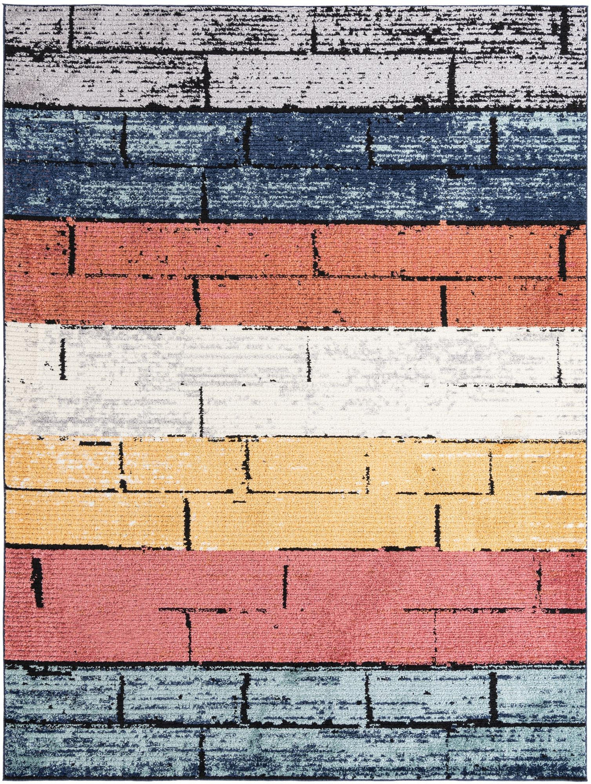 Tagine Sophie Multi & Black Area Rug | Rectangle overhead alternative
