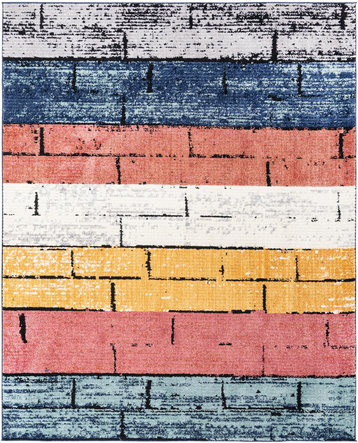 Tagine Sophie Multi & Black Area Rug | Rectangle overhead | SKU 3176598