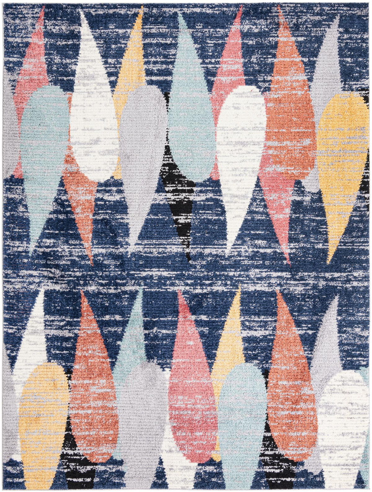 Tagine Hafida Blue & Gray Area Rug | Rectangle overhead alternative