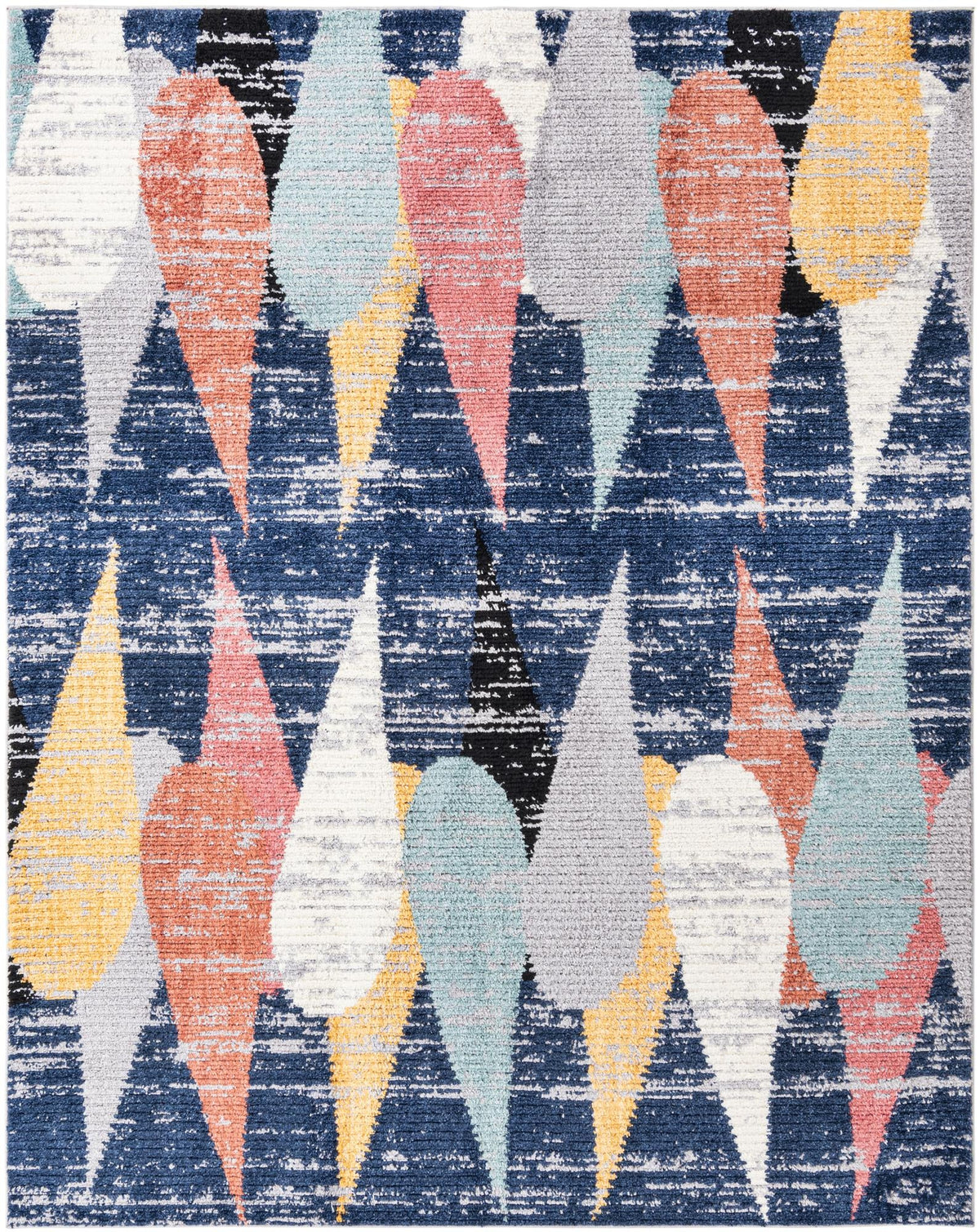 Tagine Hafida Blue & Gray Area Rug | Rectangle overhead | SKU 3176632