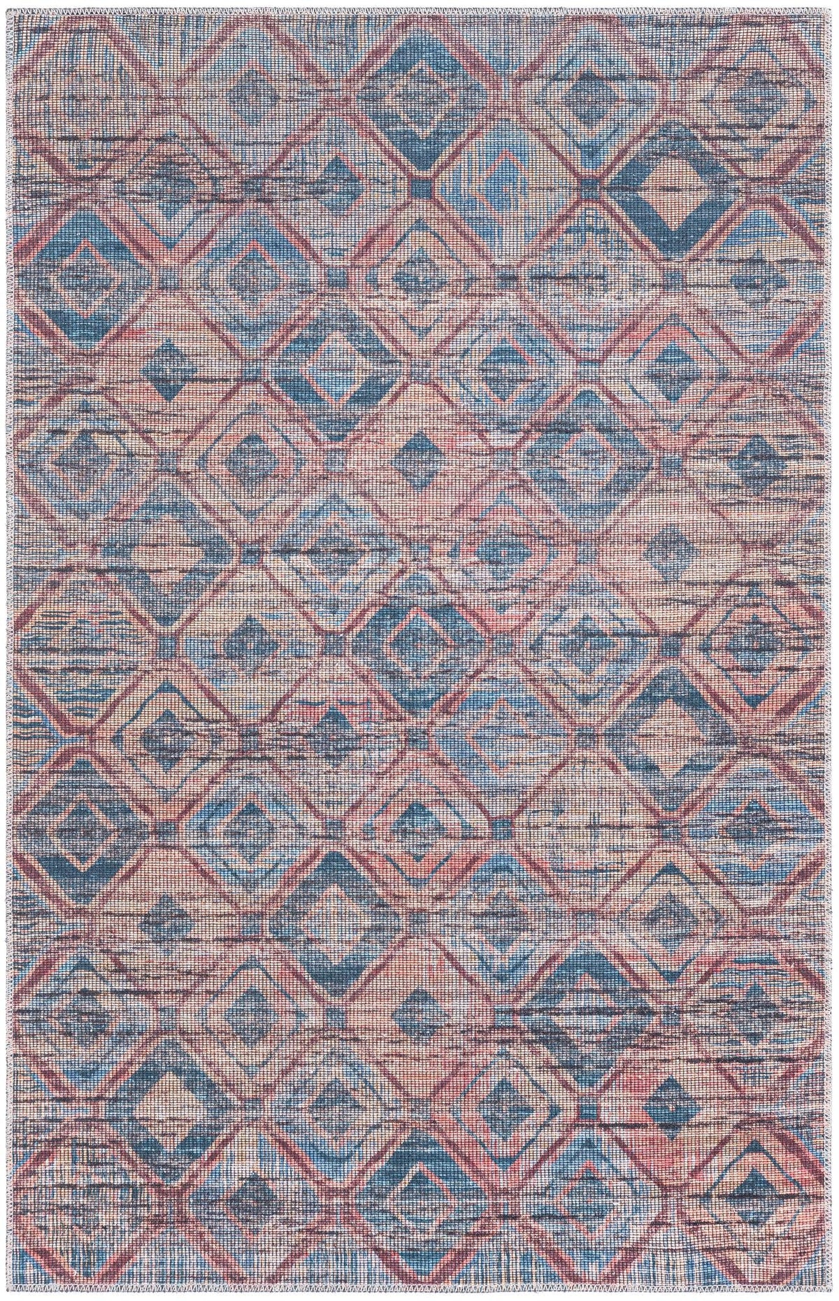 Sisu Aksil Peach & Blue & Navy Blue Area Rug | Original supplier photo 62