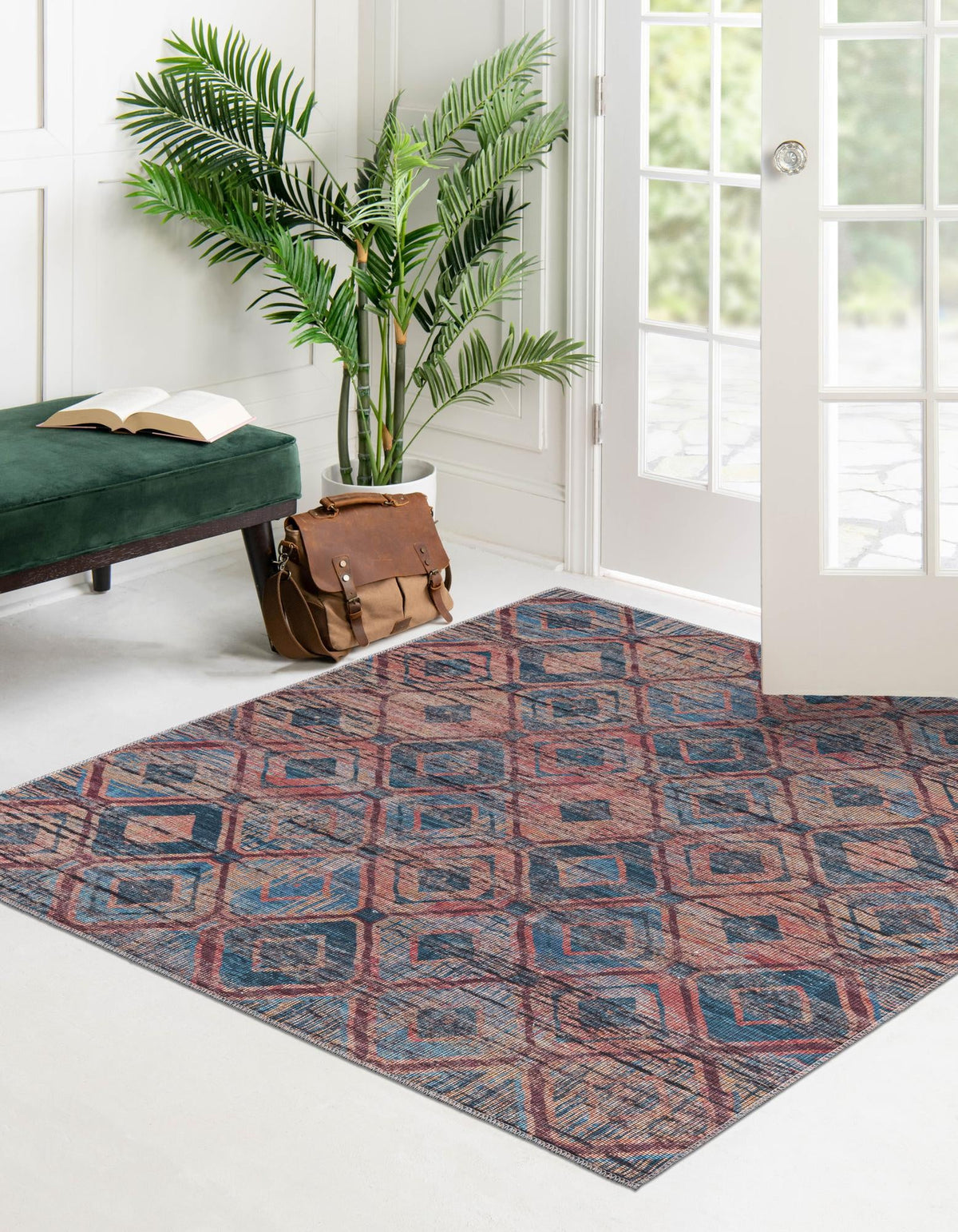Sisu Aksil Peach & Blue & Navy Blue Area Rug | Original supplier photo 18