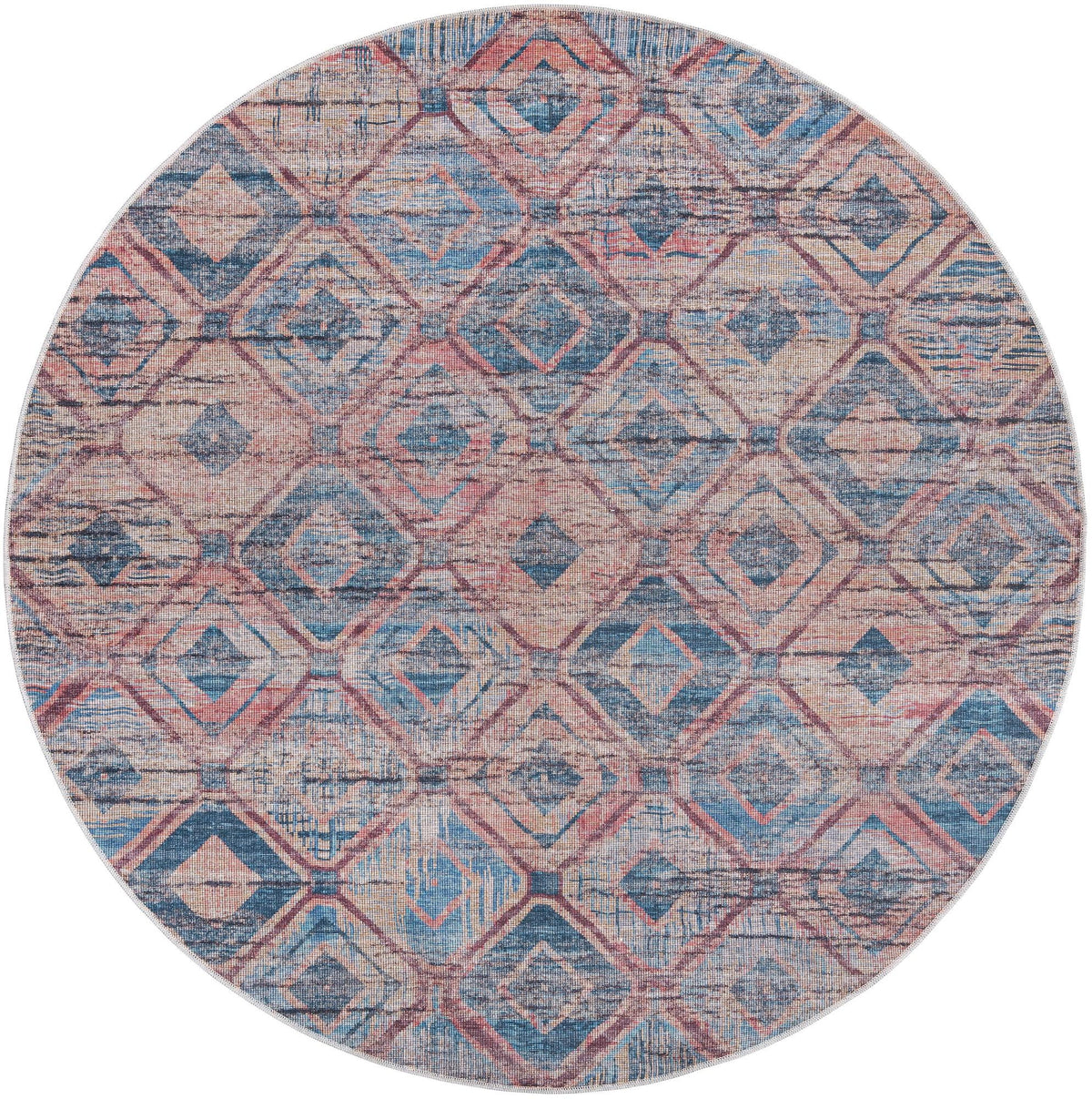 Sisu Aksil Peach & Blue & Navy Blue Area Rug | Original supplier photo 26