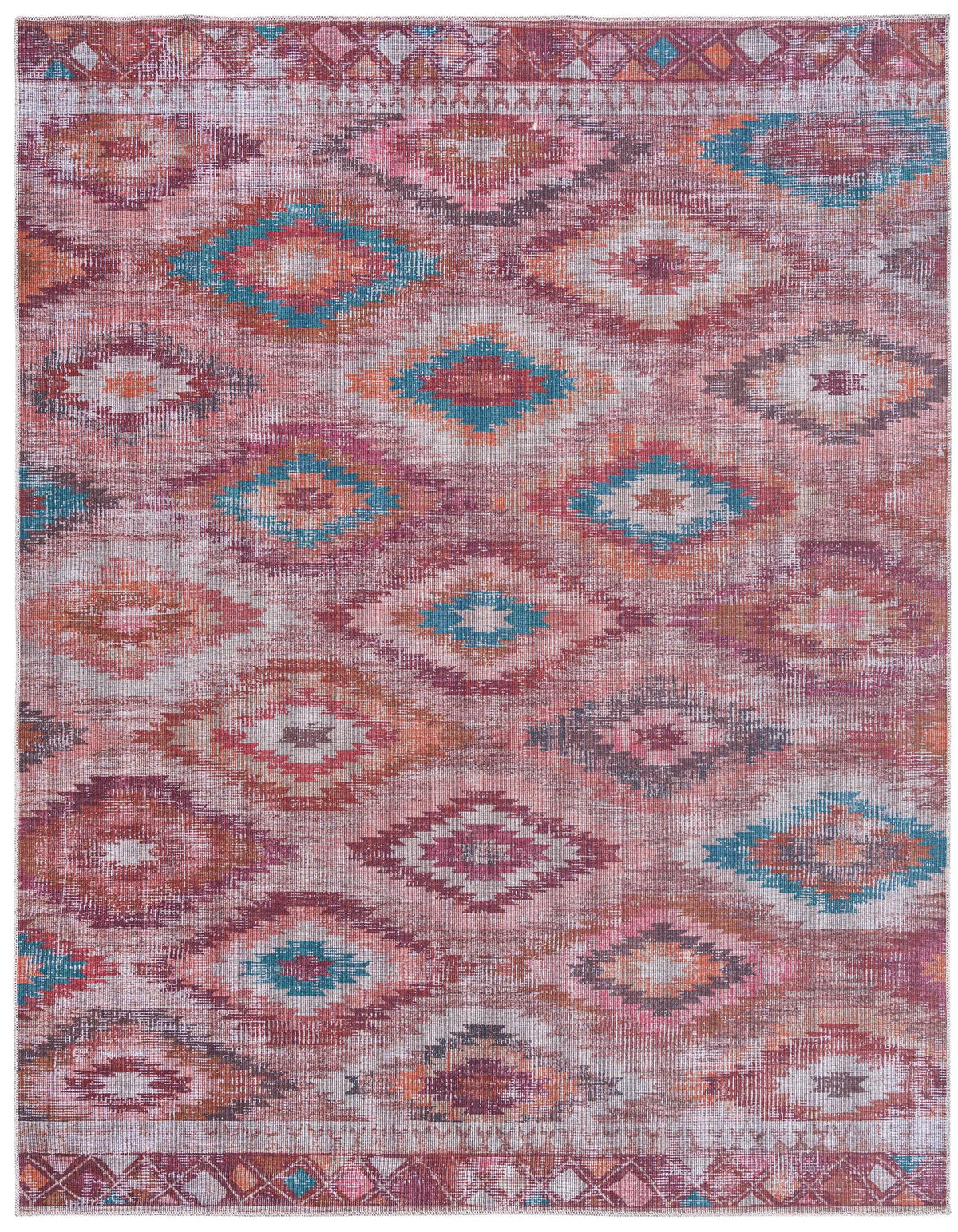Sisu Haryana Terracotta & Brown Area Rug | Actual default SKU 3178149 overhead HERO 