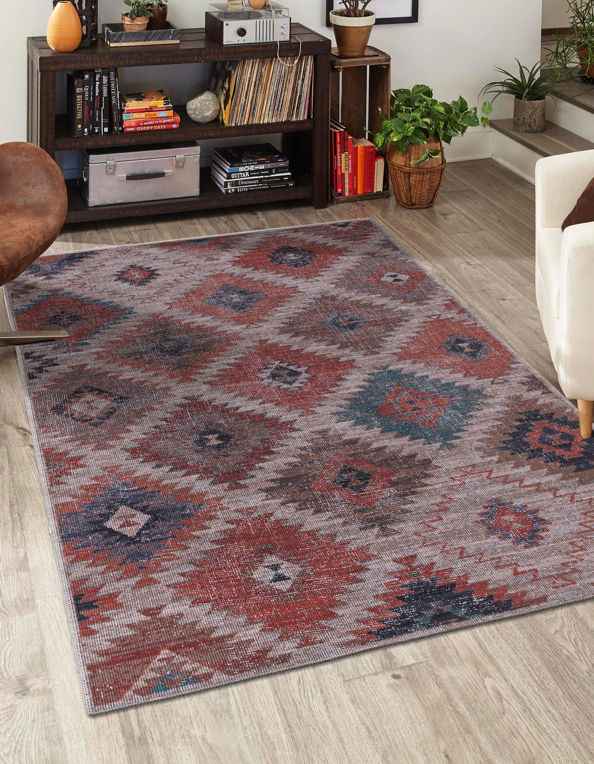 Sisu Tripura Rust Red & Beige & Navy Blue Area Rug | Original supplier photo 49