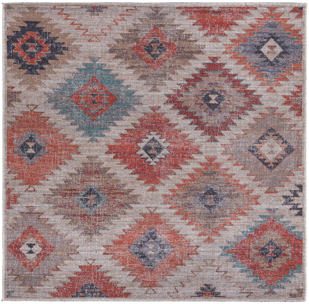Sisu Tripura Rust Red & Beige & Navy Blue Area Rug | Original supplier photo 43
