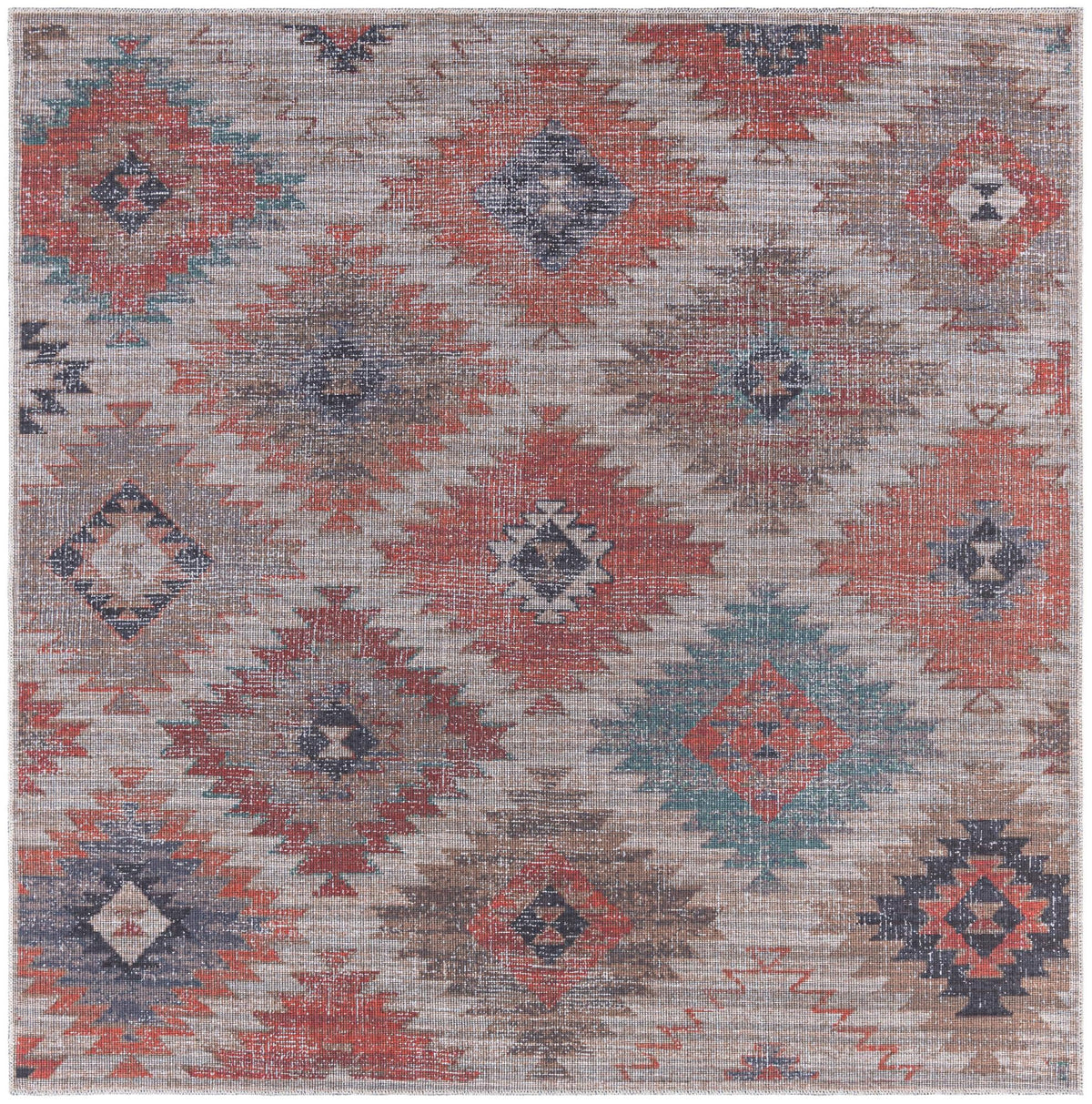 Sisu Tripura Rust Red & Beige & Navy Blue Area Rug | Original supplier photo 31