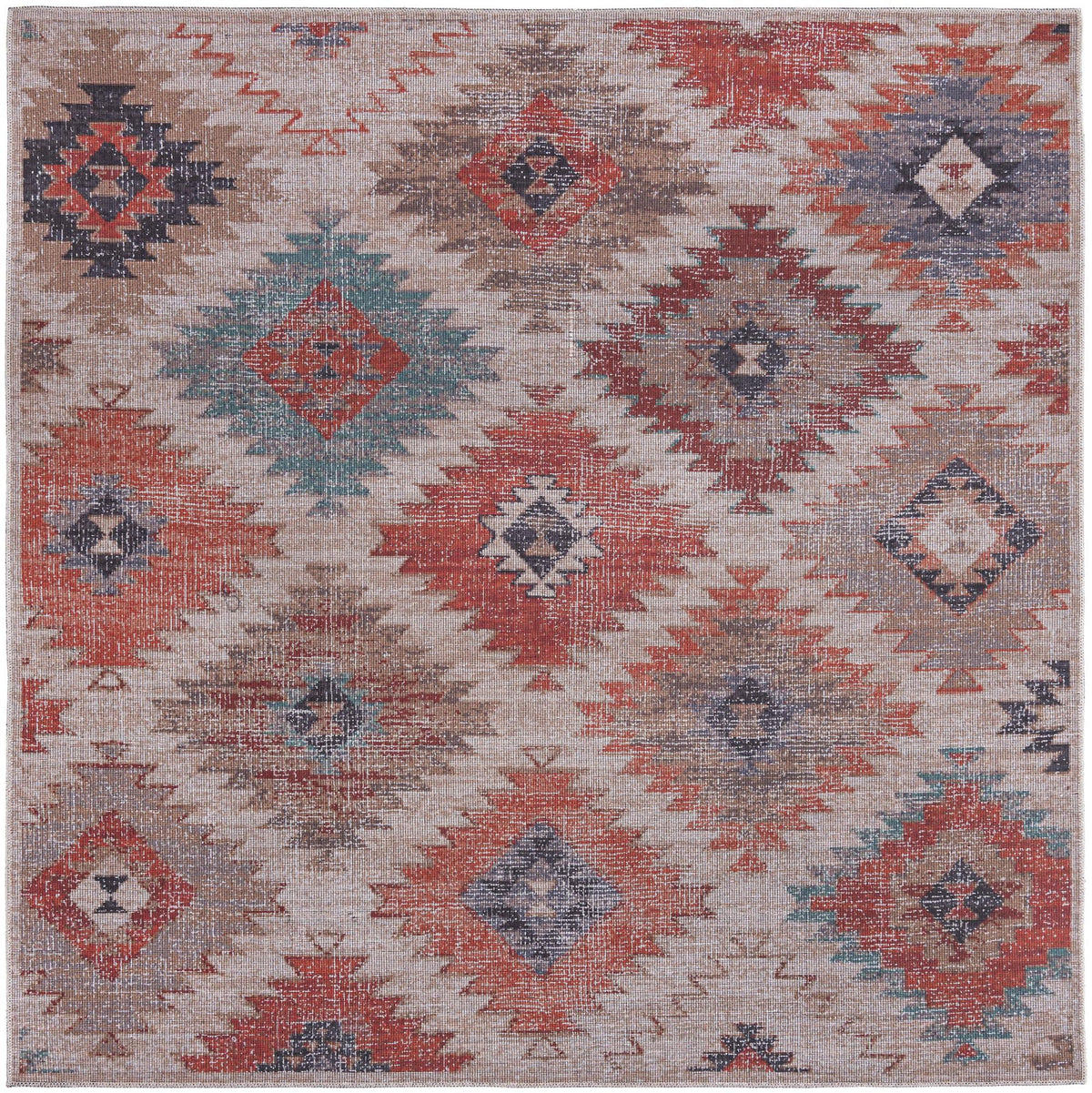 Sisu Tripura Rust Red & Beige & Navy Blue Area Rug | Original supplier photo 1