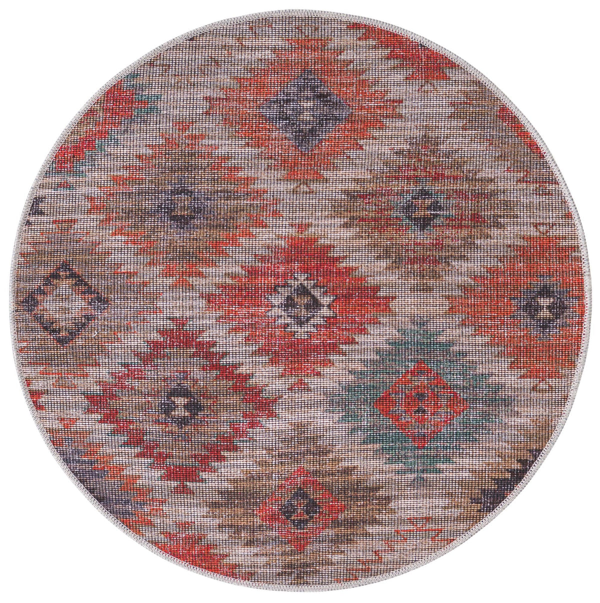 Sisu Tripura Rust Red & Beige & Navy Blue Area Rug | Original supplier photo 48