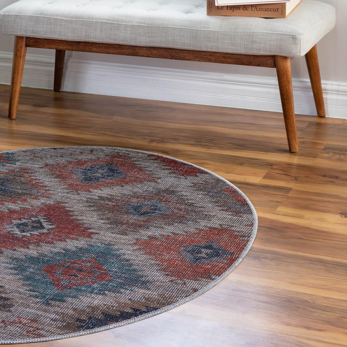 Sisu Tripura Rust Red & Beige & Navy Blue Area Rug | Original supplier photo 13