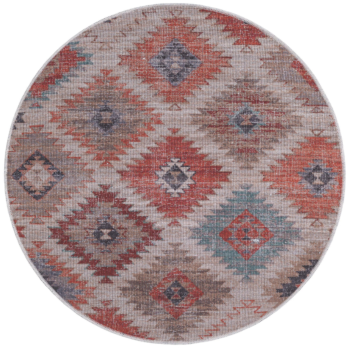 Sisu Tripura Rust Red & Beige & Navy Blue Area Rug | Original supplier photo 46