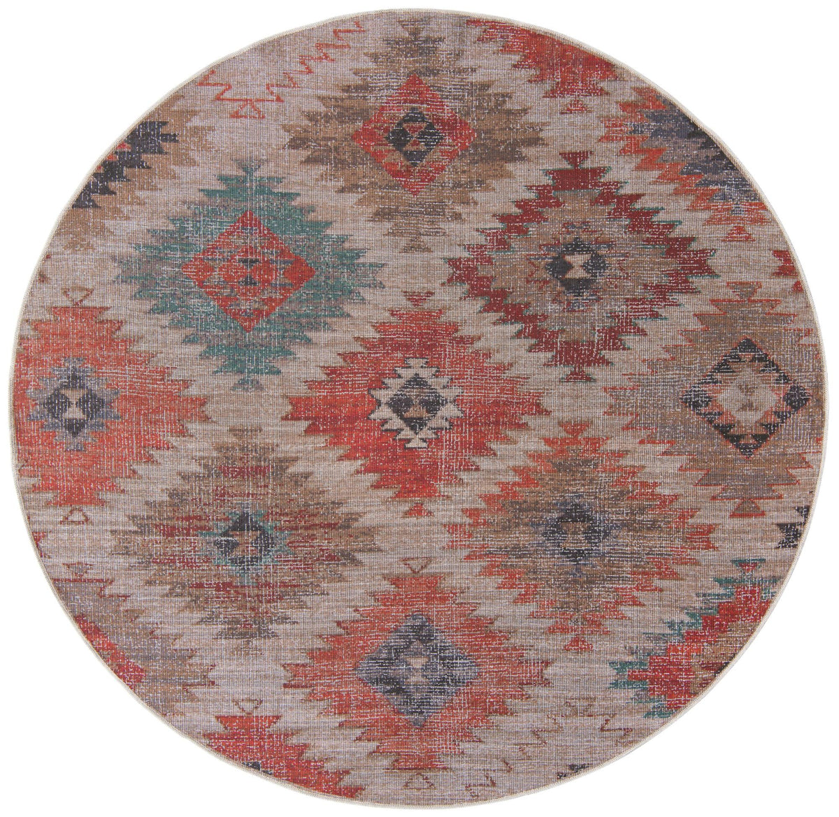Sisu Tripura Rust Red & Beige & Navy Blue Area Rug | Original supplier photo 12