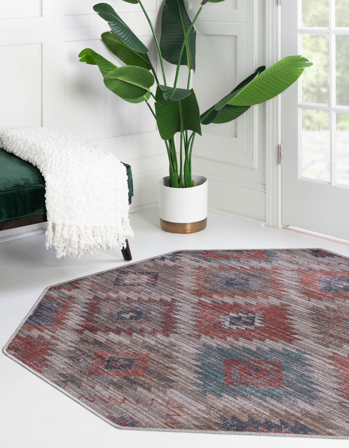 Sisu Tripura Rust Red & Beige & Navy Blue Area Rug | Original supplier photo 21